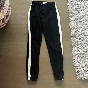 Black Bershka Joggers with White Stripe